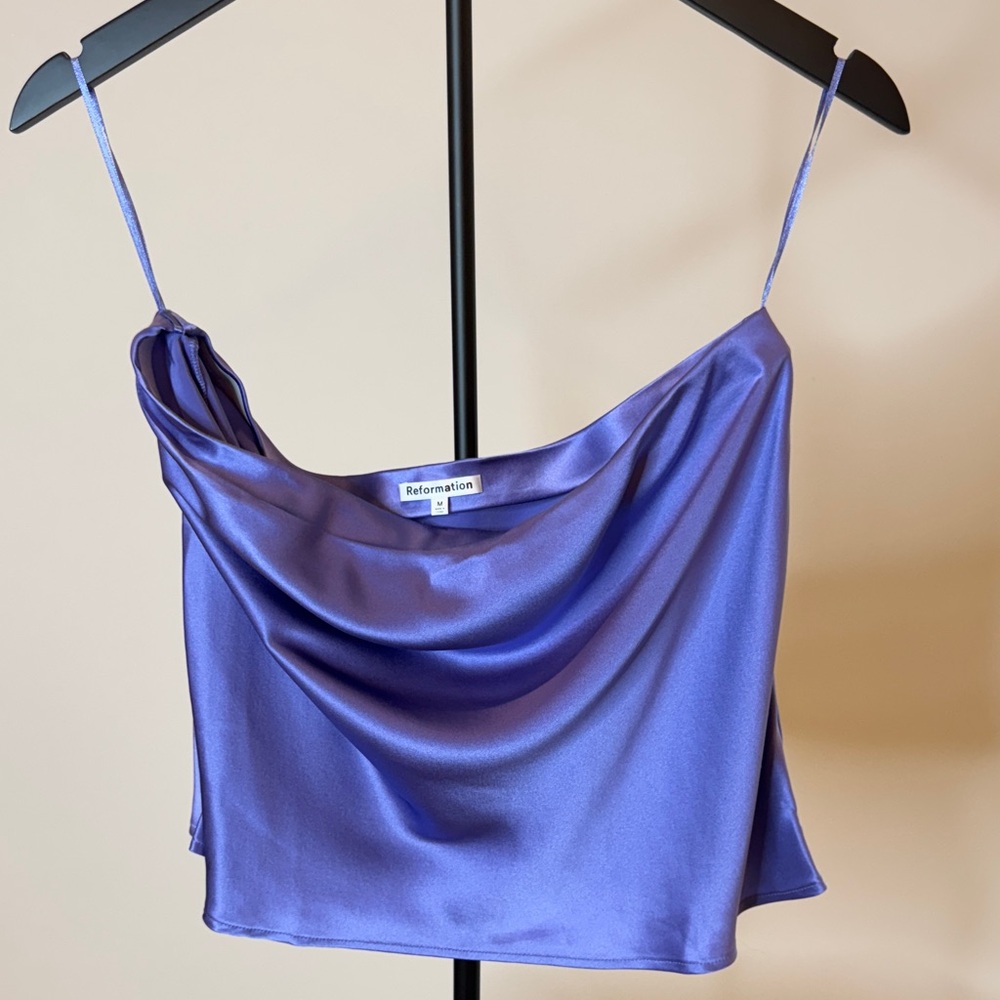 Reformation Lavender Satin Camisole